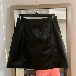 Faux leather skirt